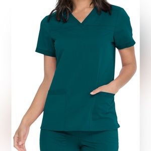 Dickies Balance Caribbean Blue (Teal) 2 Pocket V-Neck Scub Top | L